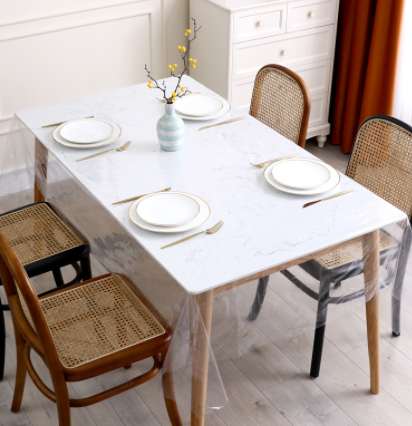 Transparent PVC Tablecloth - Waterproof, Easy to Clean